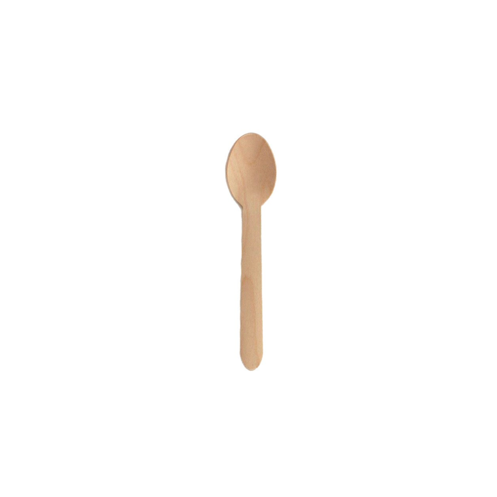 Couvert cuillère à dessert bois - 12,5cm (100 unités)