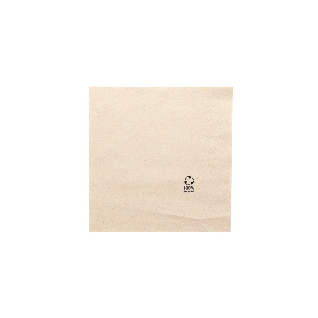 Serviettes Ecolabel Naturel 2 plis 30x30cm (2400 unités)