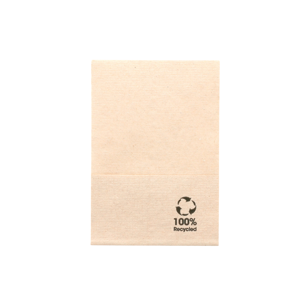 Serviettes Ecolabel 1 pli "mini servis" naturel ouate recyclée 23 g/m2 17x17cm (9600 unités)
