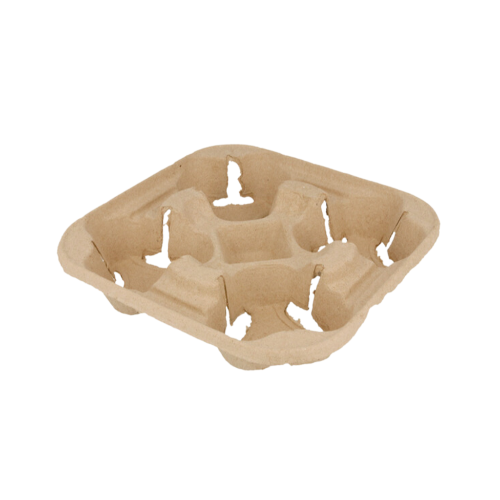 Porte 4 gobelets naturel carton - 22x22cm (300 unités)