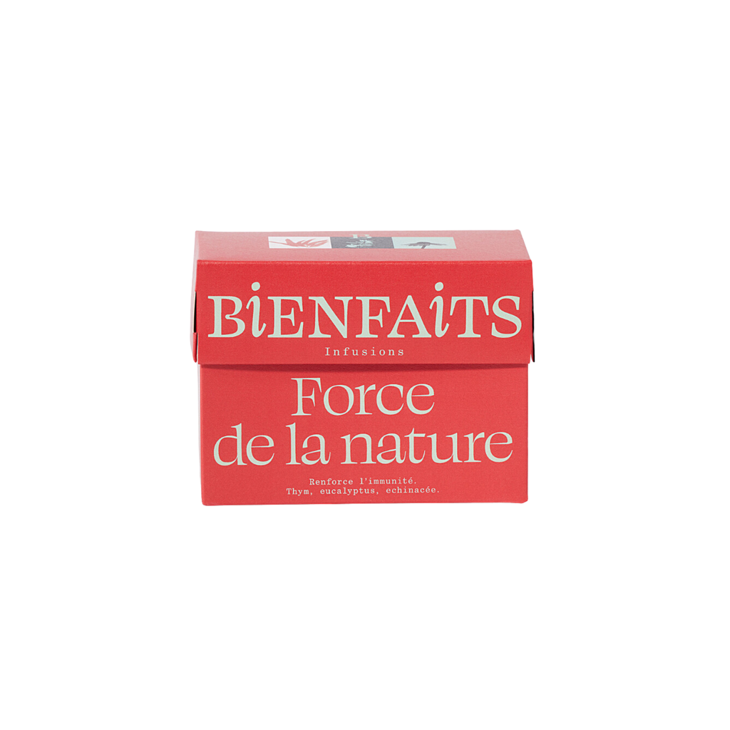 Bienfaits Infusion Bio Force de la nature Thym, Eucalyptus, Échinacée sachet - 20 x 1,4g 