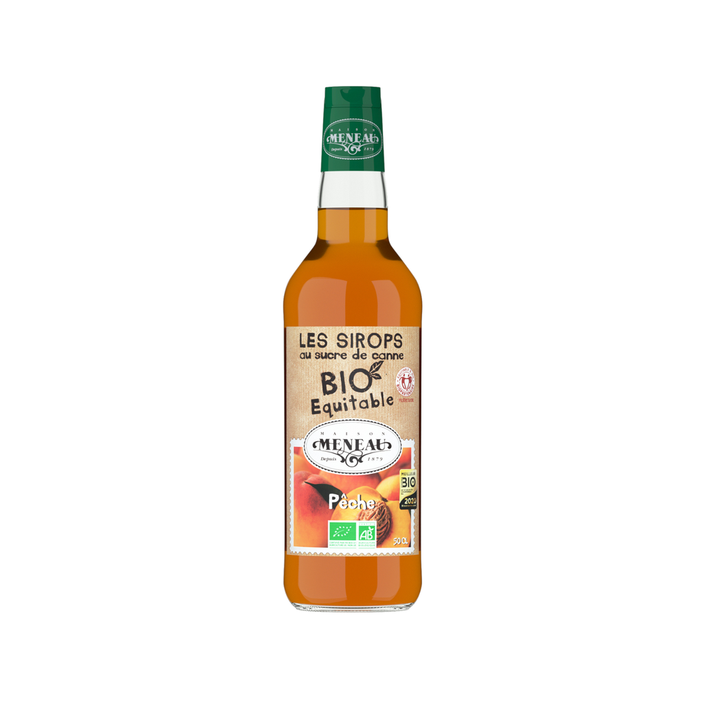 Meneau Sirop Pêche Bio Verre