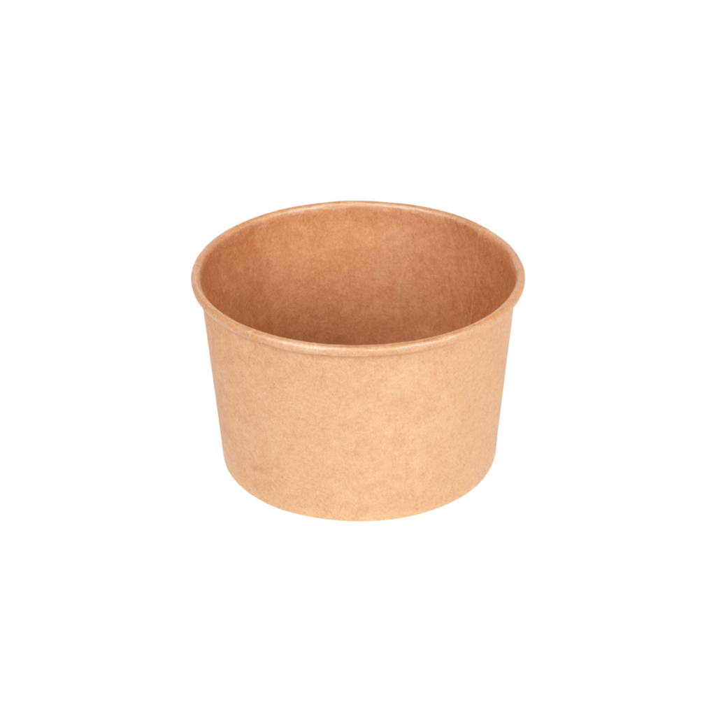 Pots saladiers kraft 480ml 300 + 18 PE g/m2 Ø11,1/9,5x7cm (500 unités)