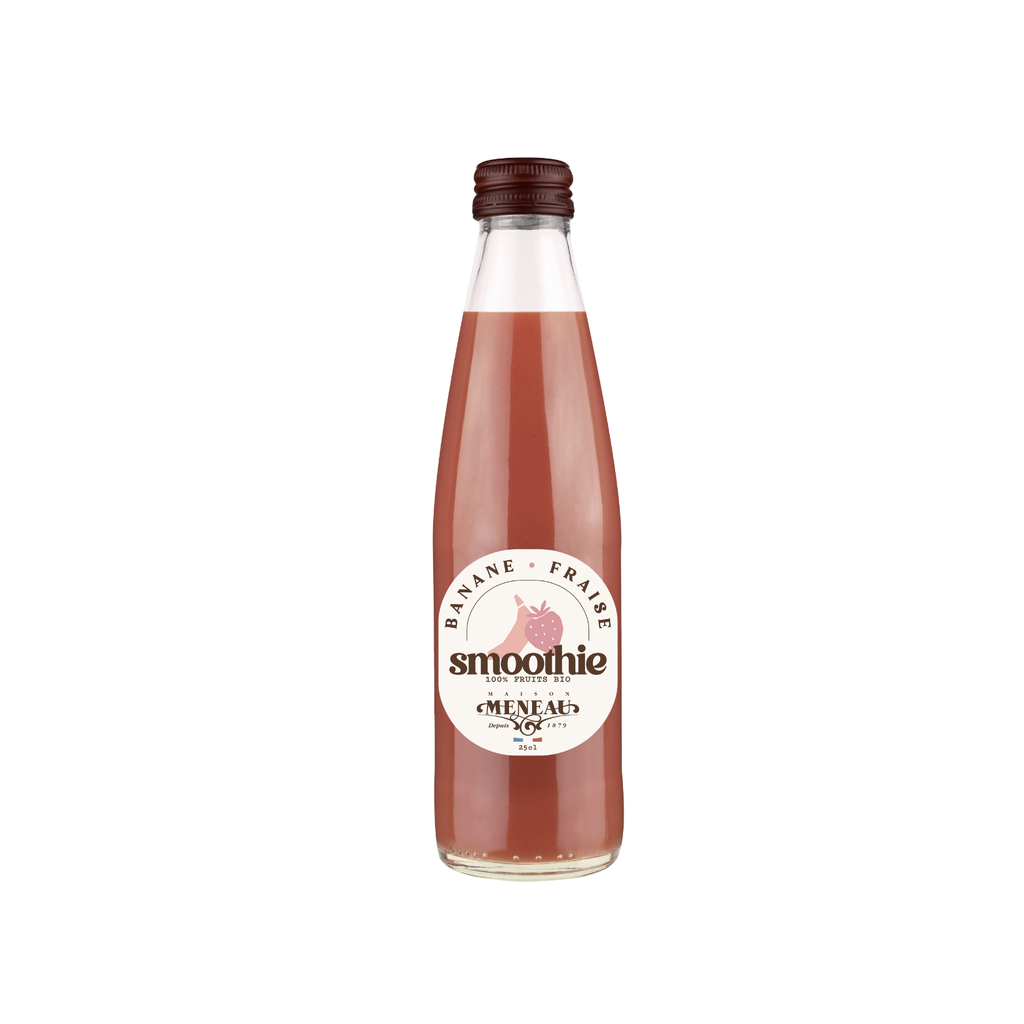 Meneau Smoothie Banane Fraise Bio verre - 12 x 25cl