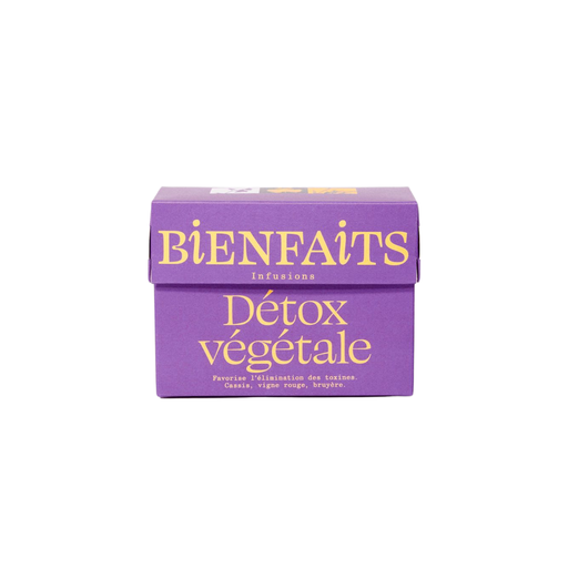 [3760086420365] Bienfaits Infusion Bio Detox végétale Cassis, Vigne rouge, Bruyère sachet - 20 x 1,4g 