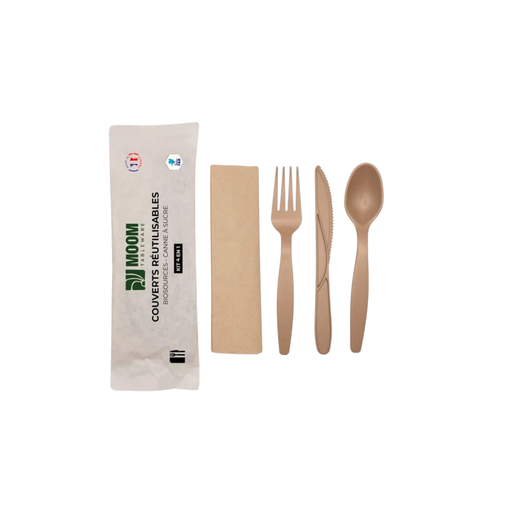 [3770017358407] Kit Couverts 4 en 1 réutilisable Canne à Sucre (1 x 150 unités)