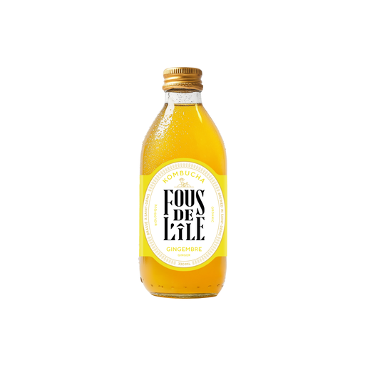 [3770015551145] Fous de l'Île Kombucha Gingembre Bio verre - 12 x 330ml