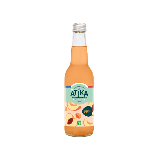 [3770010589723] Atika Kombucha Bio Pêche - 12 x 33cl