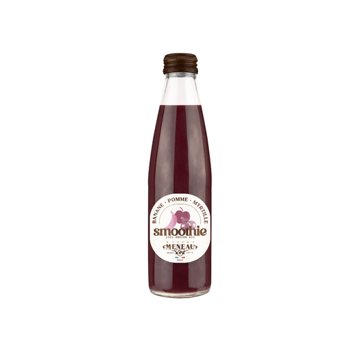 [3274490971240] Meneau Smoothie Pomme Banane Myrtille Bio verre - 12 x 25cl