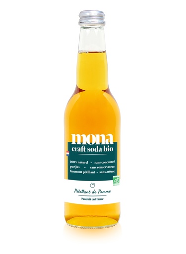 [3760255150727] Mona Jus de pomme pétillant Bio - 12 x 33cl